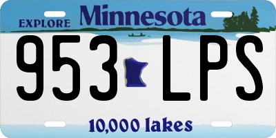 MN license plate 953LPS