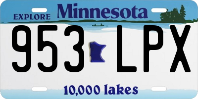 MN license plate 953LPX