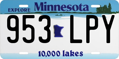 MN license plate 953LPY