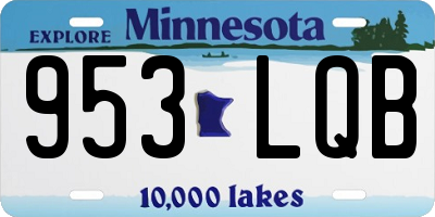 MN license plate 953LQB