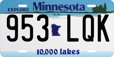 MN license plate 953LQK