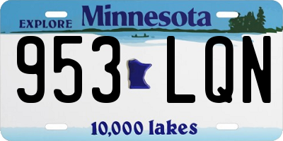 MN license plate 953LQN