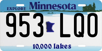 MN license plate 953LQO