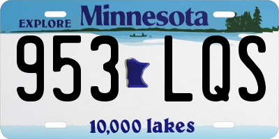 MN license plate 953LQS