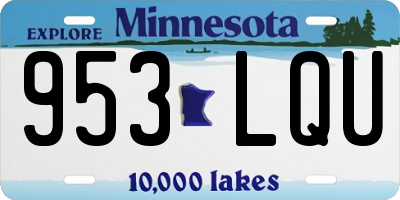 MN license plate 953LQU