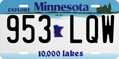MN license plate 953LQW