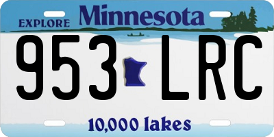MN license plate 953LRC