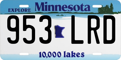 MN license plate 953LRD