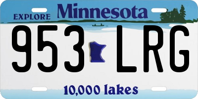 MN license plate 953LRG