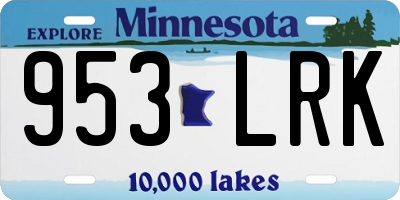 MN license plate 953LRK