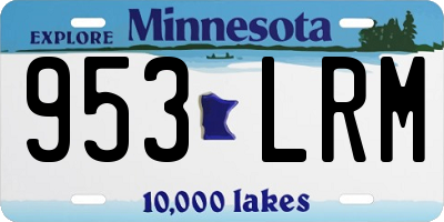 MN license plate 953LRM