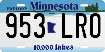MN license plate 953LRO