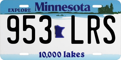 MN license plate 953LRS