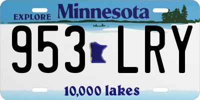 MN license plate 953LRY