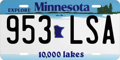 MN license plate 953LSA