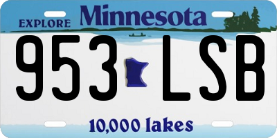 MN license plate 953LSB