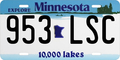 MN license plate 953LSC