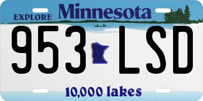 MN license plate 953LSD