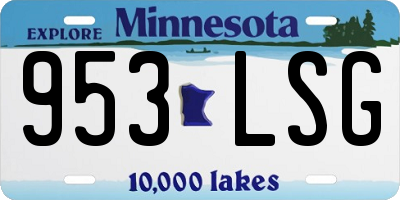 MN license plate 953LSG