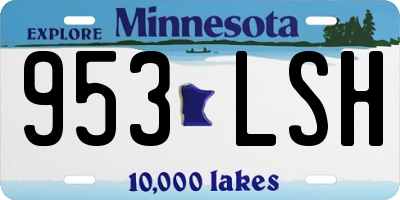 MN license plate 953LSH