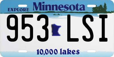 MN license plate 953LSI