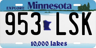 MN license plate 953LSK