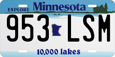 MN license plate 953LSM