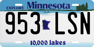 MN license plate 953LSN