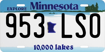 MN license plate 953LSO