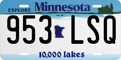MN license plate 953LSQ