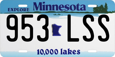 MN license plate 953LSS