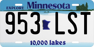 MN license plate 953LST