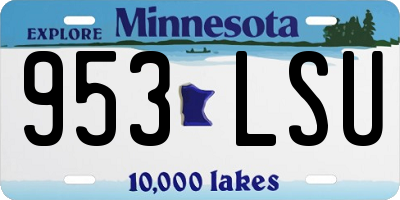 MN license plate 953LSU