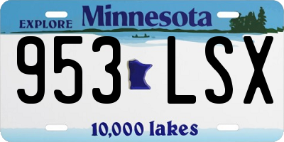 MN license plate 953LSX