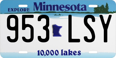 MN license plate 953LSY