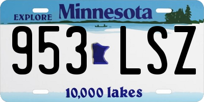 MN license plate 953LSZ