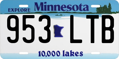 MN license plate 953LTB