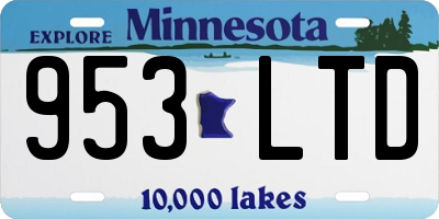 MN license plate 953LTD