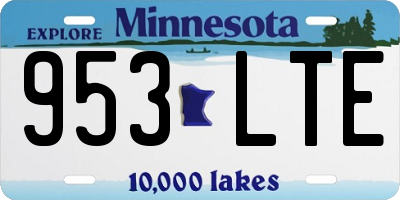 MN license plate 953LTE