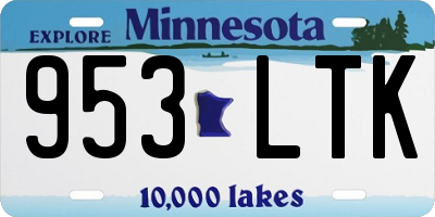 MN license plate 953LTK