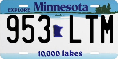 MN license plate 953LTM