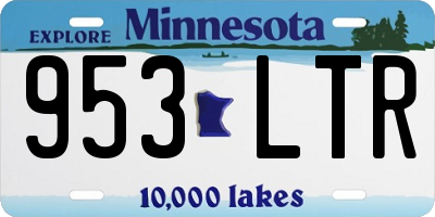 MN license plate 953LTR