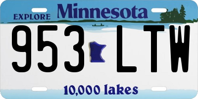 MN license plate 953LTW