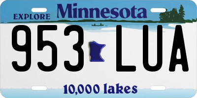 MN license plate 953LUA
