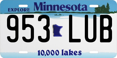 MN license plate 953LUB
