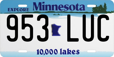 MN license plate 953LUC