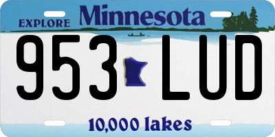 MN license plate 953LUD