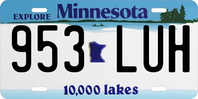 MN license plate 953LUH