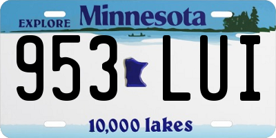MN license plate 953LUI