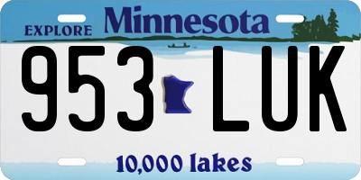 MN license plate 953LUK